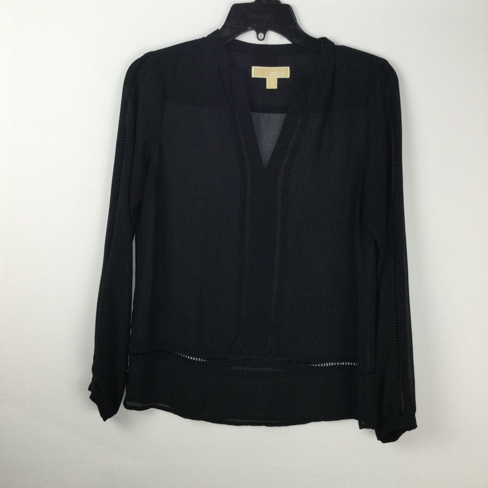 Michael Kors Black Sheer Women's Top Blouse size S